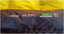 Therm-a-Rest Corus HD Quilt -Outdoor Camping Sales Corus temp range