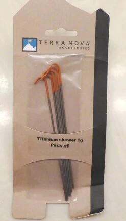 Terra Nova Titanium 1g Skewer Pegs 16 Terra Nova Titanium 1g Skewer Pegs -Outdoor Camping Sales P1000703