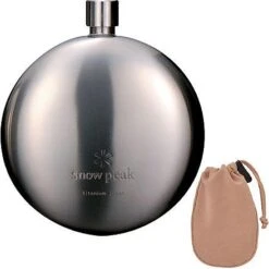 Snow Peak Titanium Curved Flask 37 Snow Peak Titanium Curved Flask -Outdoor Camping Sales TITAN